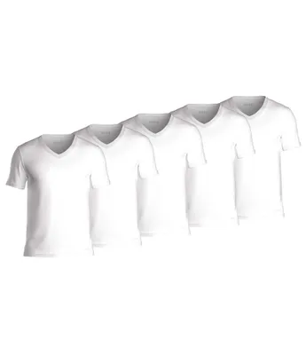 Hugo Boss V-Neck Classic Solid White T-Shirts 5-Pack