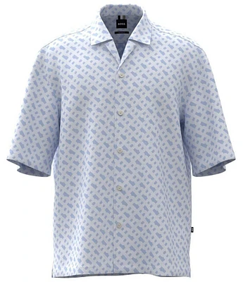 Hugo Boss BOSS Big & Tall Lars Short Sleeve Woven Camp Shirt