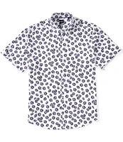 Hugo Boss BOSS Big & Tall Roan Floral Print Stretch Short Sleeve Woven Shirt