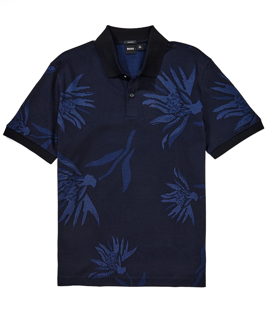 Hugo Boss BOSS Floral Jacquard Short Sleeve Polo Shirt