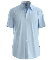 Hugo Boss BOSS Slim Fit C-Roan Solid Stretch Short Sleeve Woven Shirt