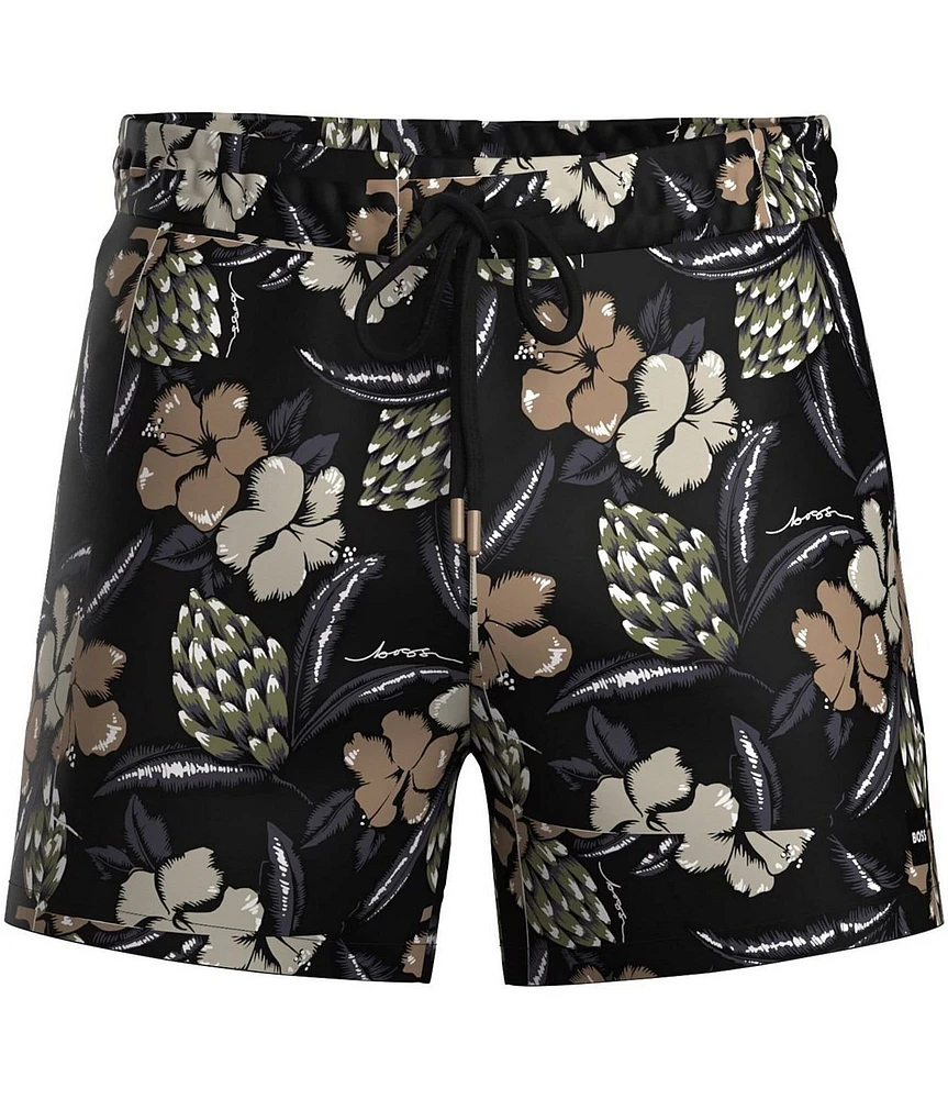 Hugo Boss Cabana Floral Printed 5.3#double; Inseam Swim Trunks