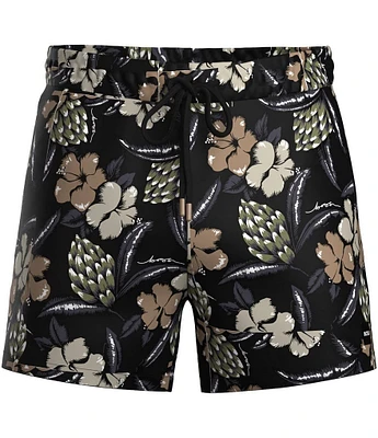 Hugo Boss Cabana Floral Printed 5.3#double; Inseam Swim Trunks