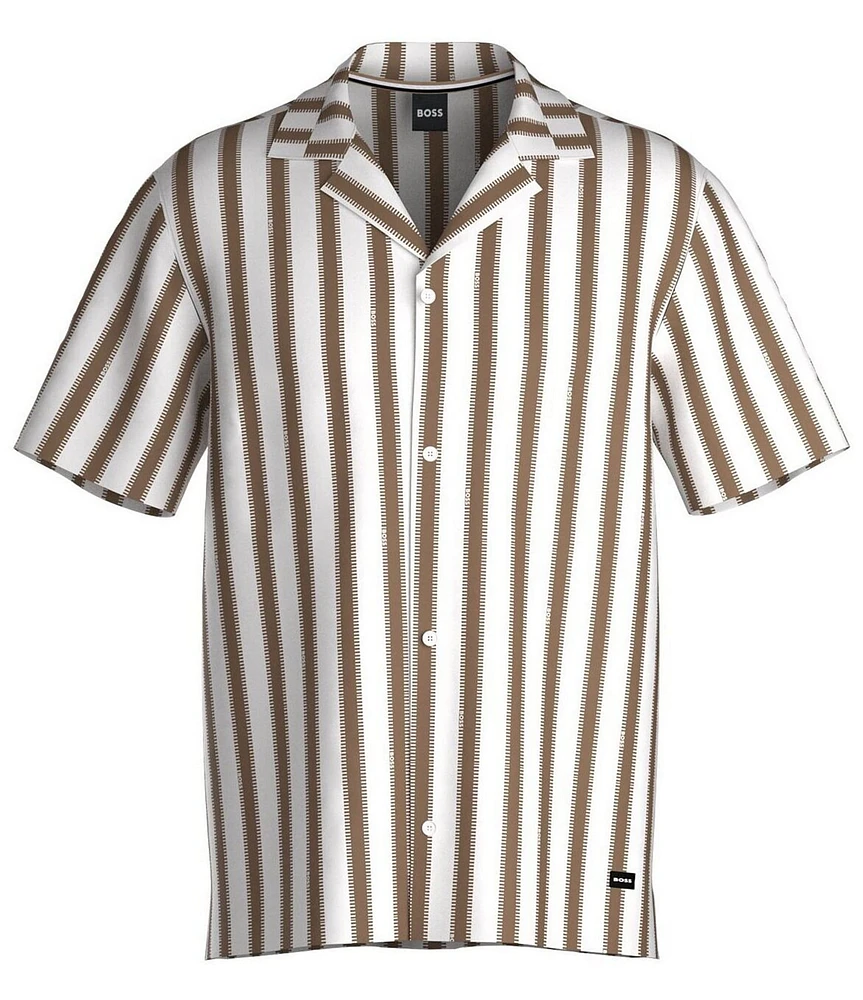 Hugo Boss Cabana Striped Short Sleeve Swim Shirt