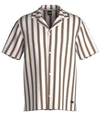 Hugo Boss Cabana Striped Short Sleeve Swim Shirt