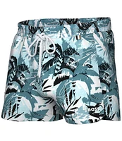 Hugo Boss Cala Palm Printed 2.75#double; Inseam Swim Trunks