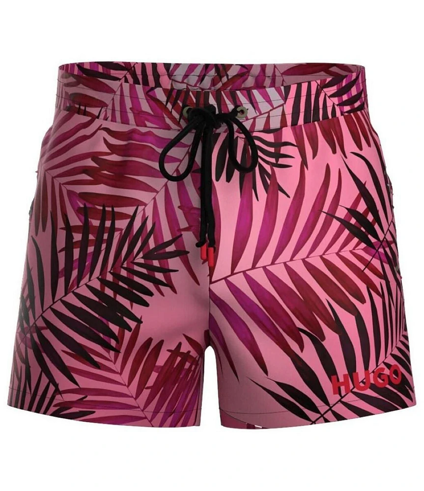 Hugo Boss Calala Palm Tree Print 5#double; Inseam Swim Trunks