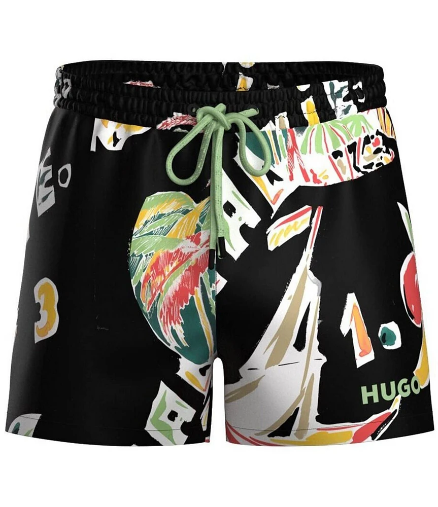 Hugo Boss Calala Printed 4.72#double; Inseam Swim Trunks