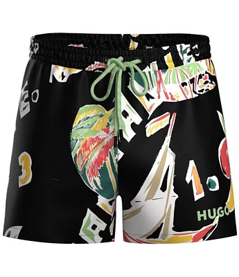 Hugo Boss Calala Printed 4.72#double; Inseam Swim Trunks