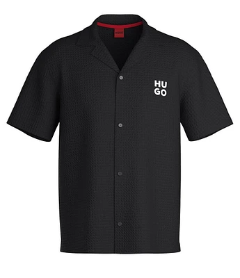 Hugo Boss Chaffle Cabana Waffle-Weave Swim Shirt