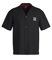 Hugo Boss Chaffle Cabana Waffle-Weave Swim Shirt