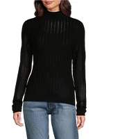 Hugo Boss Fatirami Rib Knit Mock Neck Long Sleeve Sweater