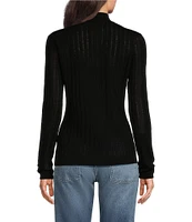 Hugo Boss Fatirami Rib Knit Mock Neck Long Sleeve Sweater