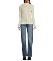 Hugo Boss Fatirami Rib Knit Mock Neck Long Sleeve Sweater