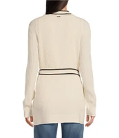 Hugo Boss Ferinia Knit V-Neck Long Sleeve Belted Cardigan