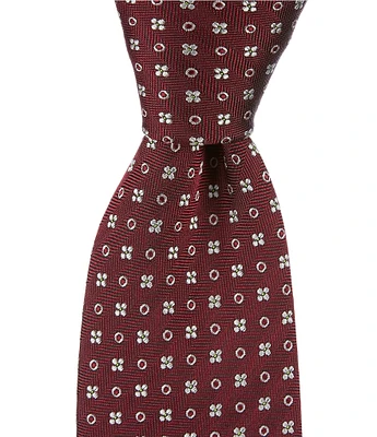 Hugo Boss Flower/Circle Pattern 2.9 #double; Silk Blend Tie