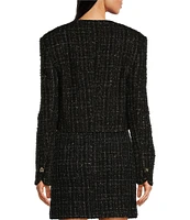 Hugo Boss Jolena Tweed Knit Round Neck Long Sleeve Coordinating Blazer