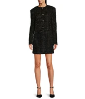 Hugo Boss Jolena Tweed Knit Round Neck Long Sleeve Coordinating Blazer