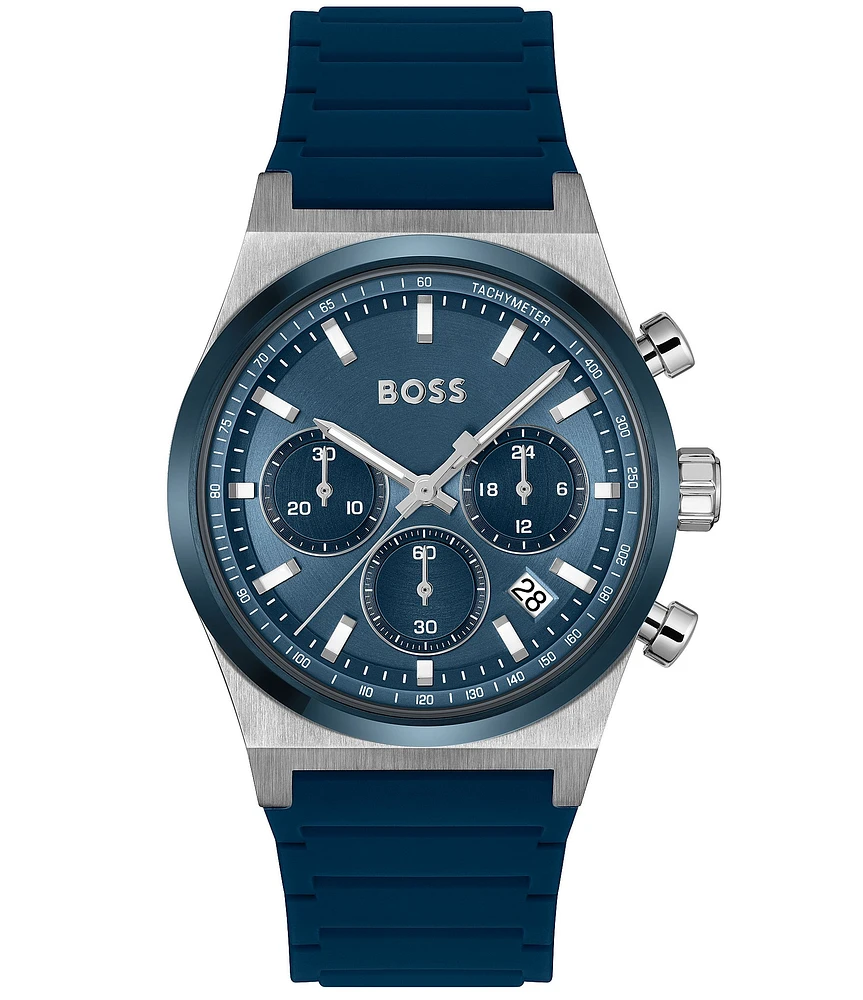 Hugo Boss Men's Candor Quartz Chronograph Silicone Strap Watch