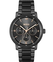 Hugo Boss Men's Contender Multifunction Black Tone Stainless Steel Bracelet Watch