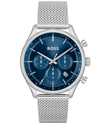 Hugo Boss Men's Gregor Quartz Chronograph Stainless Steel Mesh Bracelet Watch