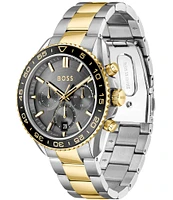 Hugo Boss Men's Runner Quartz Chronograph Two Tone Stainless Steel Bracelet Watch