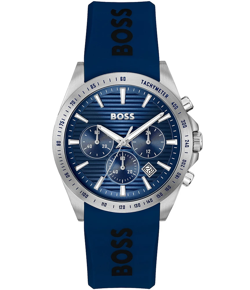 Hugo Boss Men's Strike Quartz Chronograph Silicone Strap Watch
