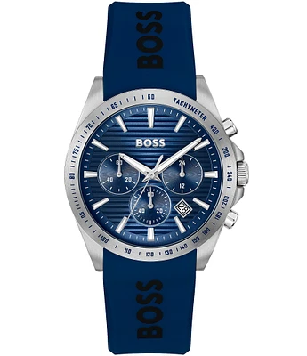 Hugo Boss Men's Strike Quartz Chronograph Silicone Strap Watch