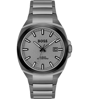 Hugo Boss Men's Walker Quartz Analog Grey Tone Stainless Steel Bracelet Watch