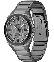 Hugo Boss Men's Walker Quartz Analog Grey Tone Stainless Steel Bracelet Watch