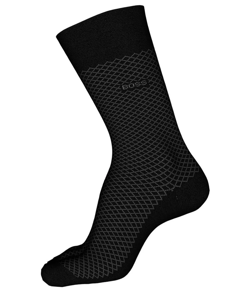 Hugo Boss Mini-Grid Patterned Dress Socks