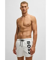 Hugo Boss Octopus Vertical Logo 5.5#double; Inseam Swim Trunks
