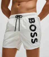Hugo Boss Octopus Vertical Logo 5.5#double; Inseam Swim Trunks