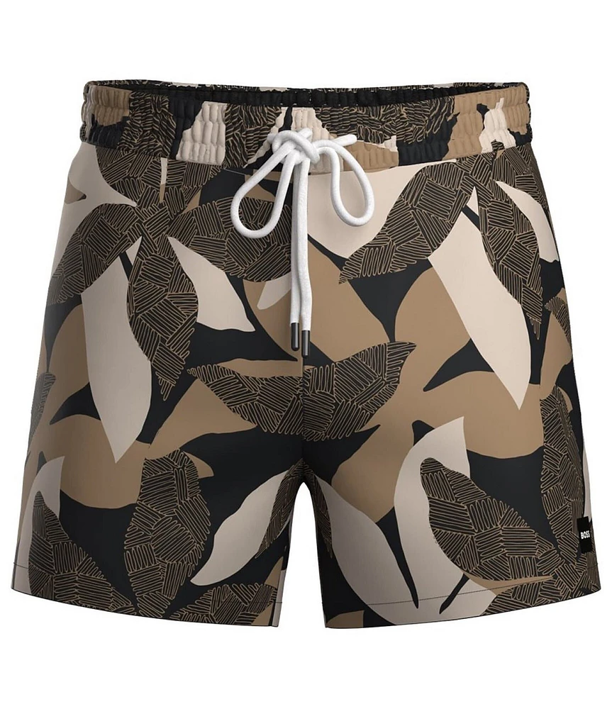 Hugo Boss Piranha Printed 5#double; Inseam Swim Trunks