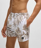 Hugo Boss Piranha Tropical Printed 5#double; Inseam Swim Trunks