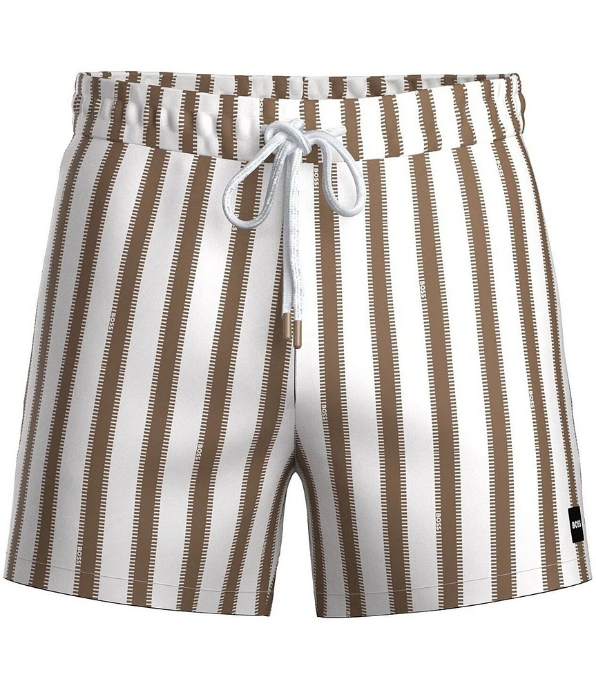 Hugo Boss Piranha Striped 5.3#double; Inseam Swim Trunks