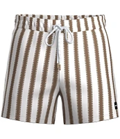 Hugo Boss Piranha Striped 5.3#double; Inseam Swim Trunks