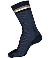 Hugo Boss Prince Wales Mini Pattern Design Crew Dress Socks