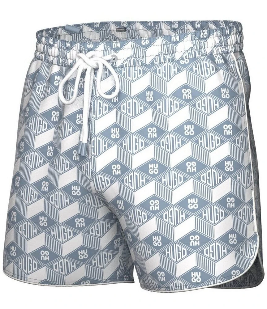 Hugo Boss Rik Printed 4.72#double; Inseam Swim Trunks
