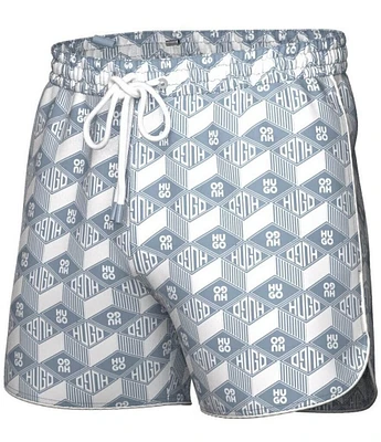 Hugo Boss Rik Printed 4.72#double; Inseam Swim Trunks