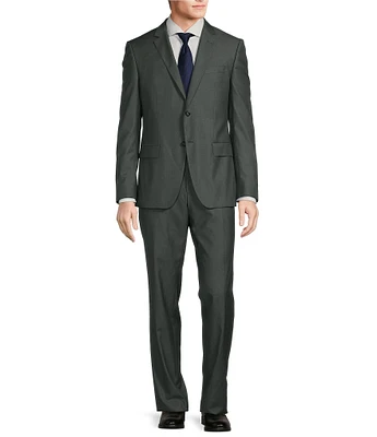 Hugo Boss Slim Fit Flat Front Herringbone Pattern 2-Piece Suit