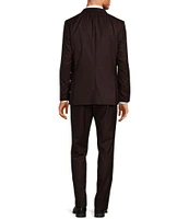 Hugo Boss Slim Fit Flat Front Plain Check 2-Piece Suit