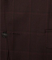 Hugo Boss Slim Fit Flat Front Plain Check 2-Piece Suit