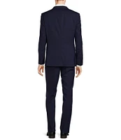 Hugo Boss Slim Fit Flat Front Plain Check Pattern Vested 3-Piece Suit