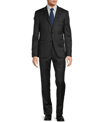 Hugo Boss Slim Fit Flat Front Notch Lapel Solid Pattern 2-Piece Suit