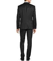 Hugo Boss Slim Fit Flat Front Notch Lapel Solid Pattern 2-Piece Suit
