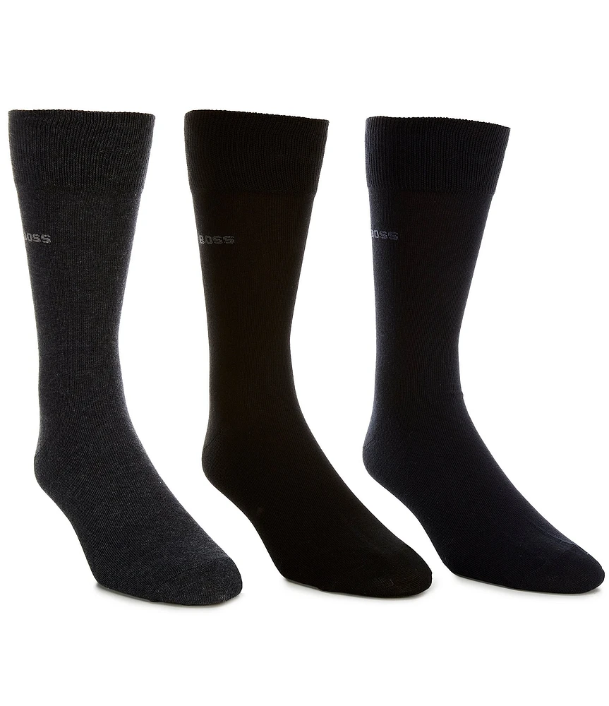 Hugo Boss Solid Crew Dress Socks 3-Pack
