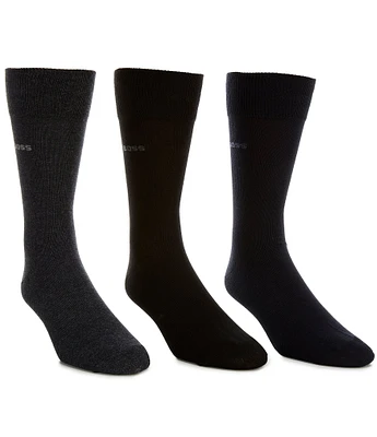 Hugo Boss Solid Crew Dress Socks 3-Pack