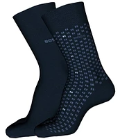 Hugo Boss Solid/Mini-Pattern Crew Dress Socks 2-Pack