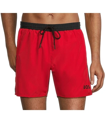 Hugo Boss Starfish 5.9#double; Inseam Swim Trunks